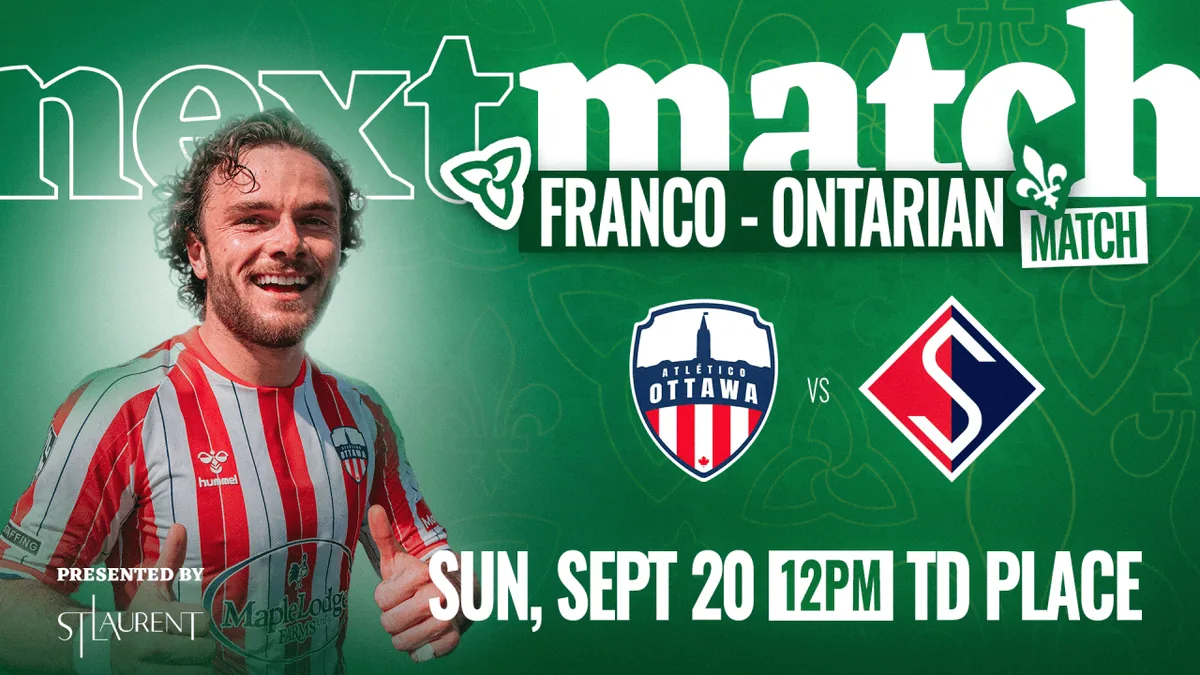Atletico Ottawa versus FC Supra match artwork for September 20, 2026