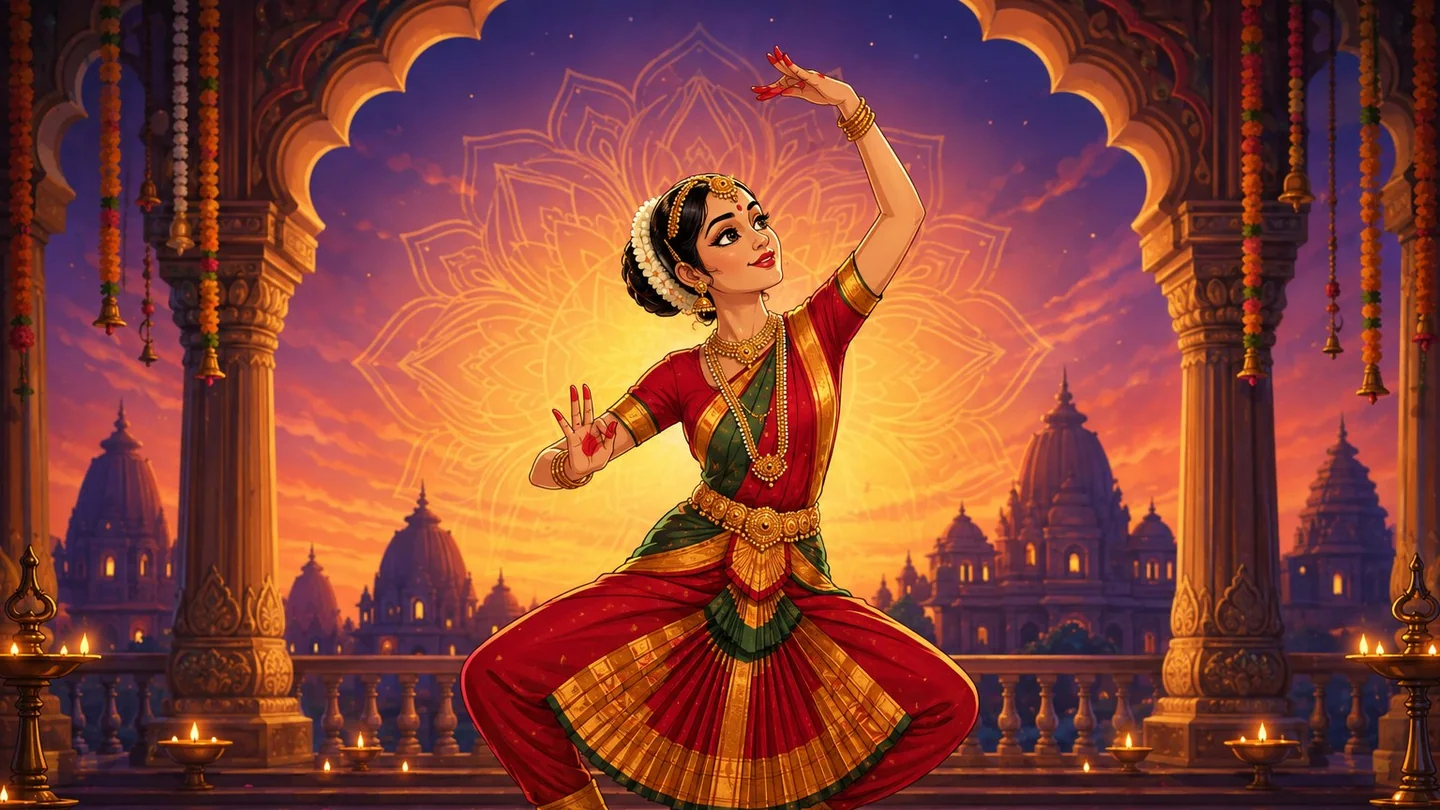 Bharatanatyam dancer performing at the Indian Food Festival of Ottawa