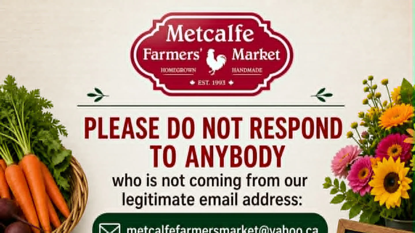 Official Metcalfe Farmers' Market branding and market scene
