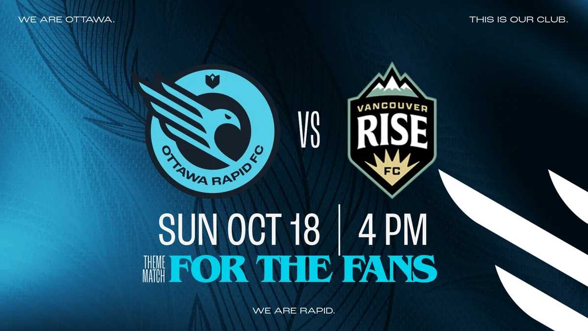 Ottawa Rapid FC vs. Vancouver Rise FC — official promotional artwork