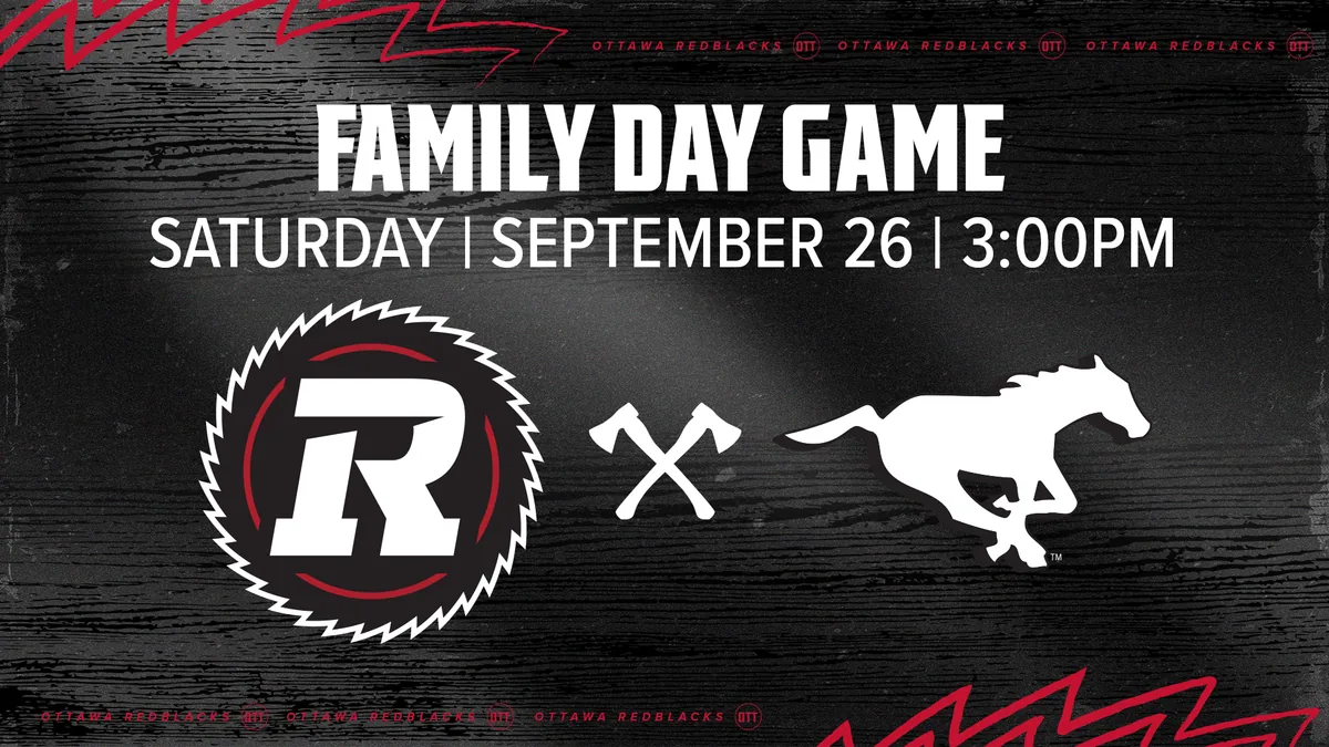 Ottawa REDBLACKS vs. Calgary Stampeders official promotional artwork