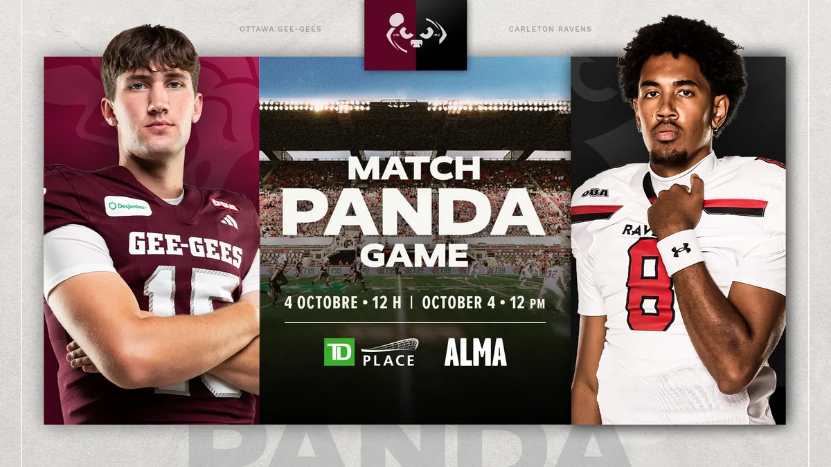 Panda Game 2026 official artwork for the Carleton Ravens and Ottawa Gee-Gees rivalry