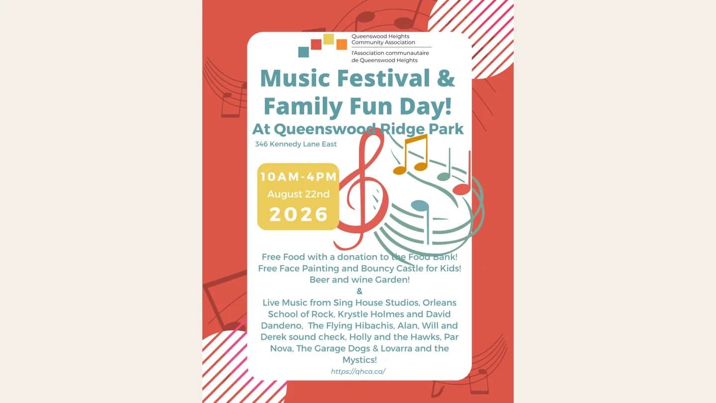 Queenswood Heights Music Festival and Family Fun Day 2026 poster