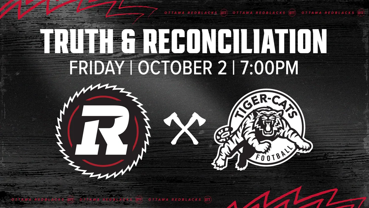 Official Ottawa REDBLACKS versus Hamilton Tiger-Cats October 2 game artwork