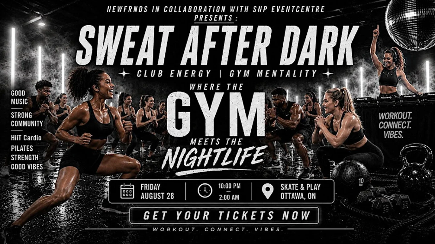 Official Sweat After Dark fitness nightlife artwork