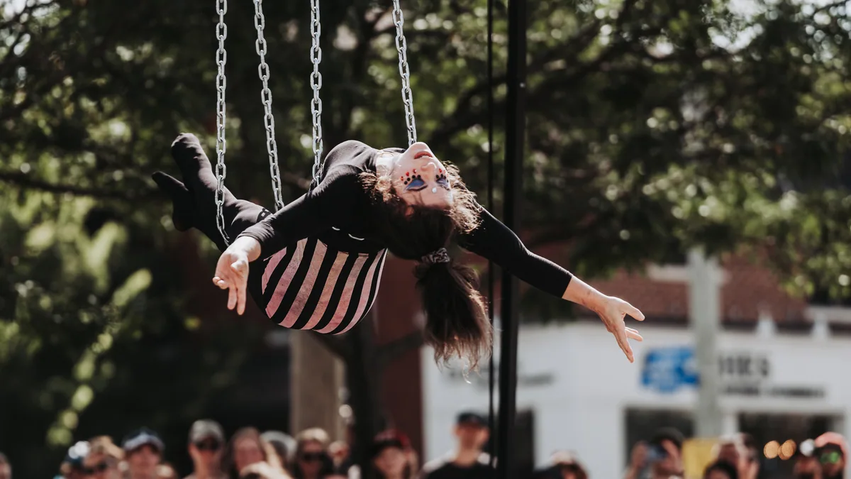 An aerial performer at Taste of Wellington