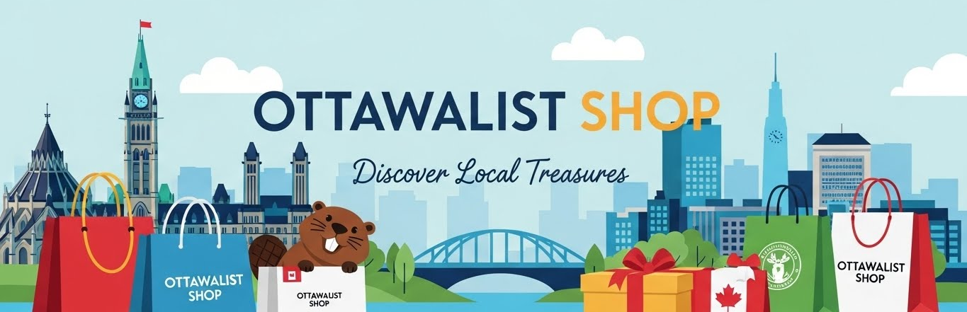 Ottawalist shop display with Ottawa-inspired products